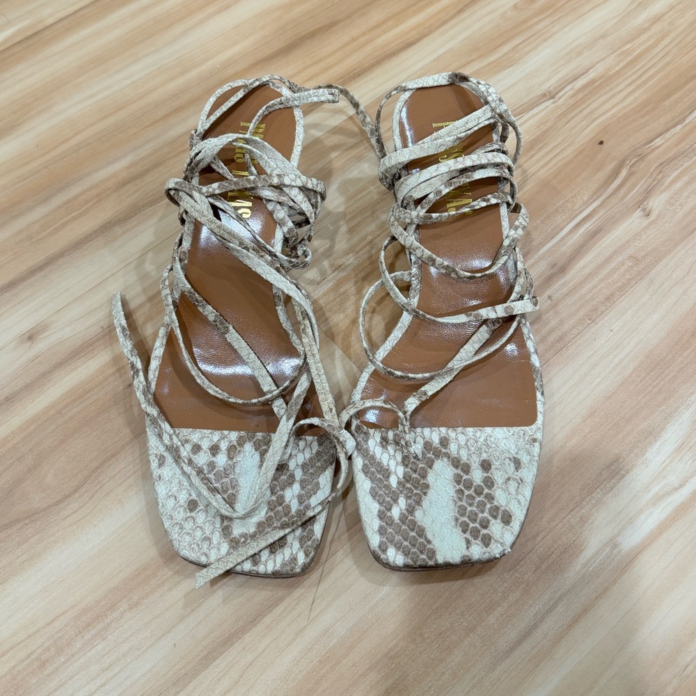 PARIS TEXAS SNAKE SKIN KITTEN HEEL — SIZE 36